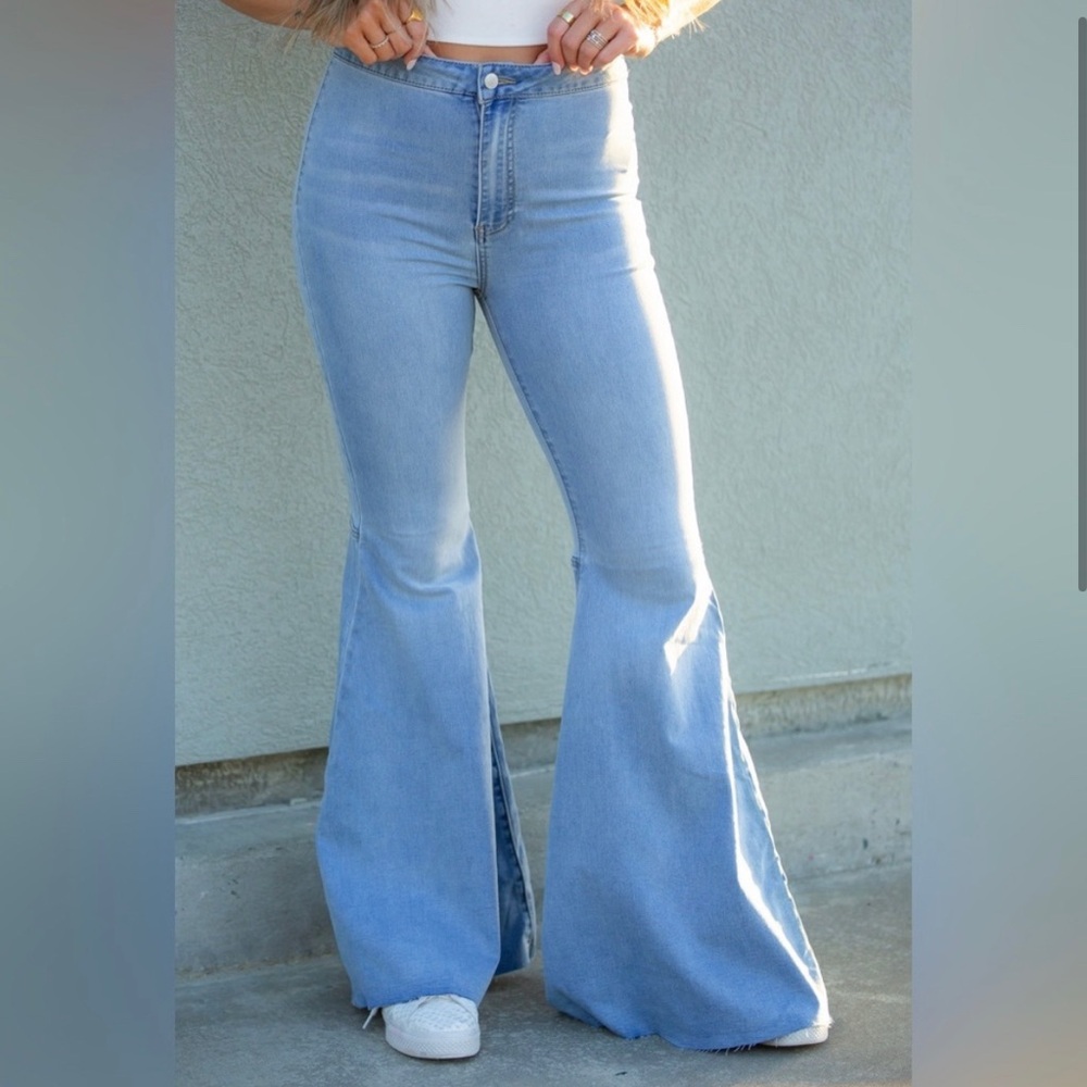 Free People Float On Flares Blue Size 30 bm